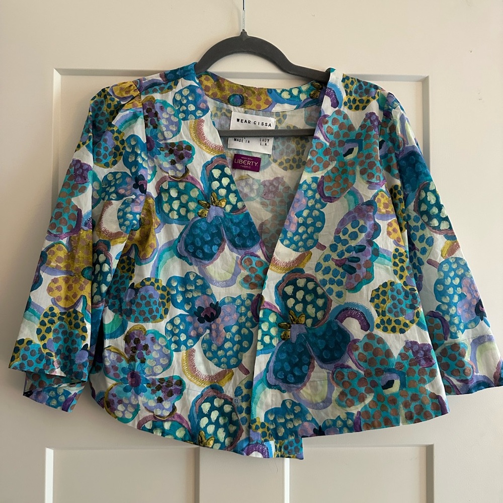 Liberty Blue and Purple Floral Women's Top